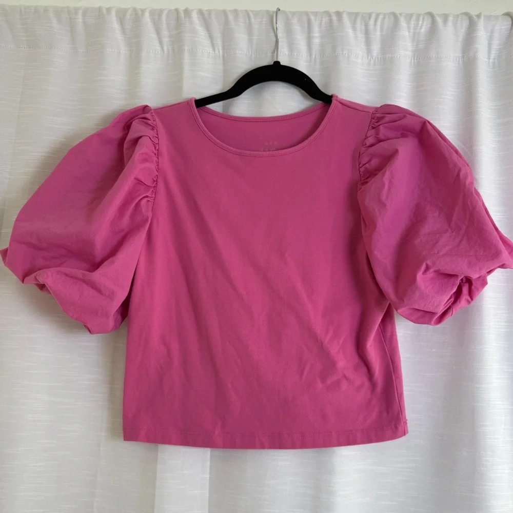 A New Day Pink Puff Sleeve Top Balloon Sleeve Trendy Statement Blouse | Size XS - Picture 4 of 9